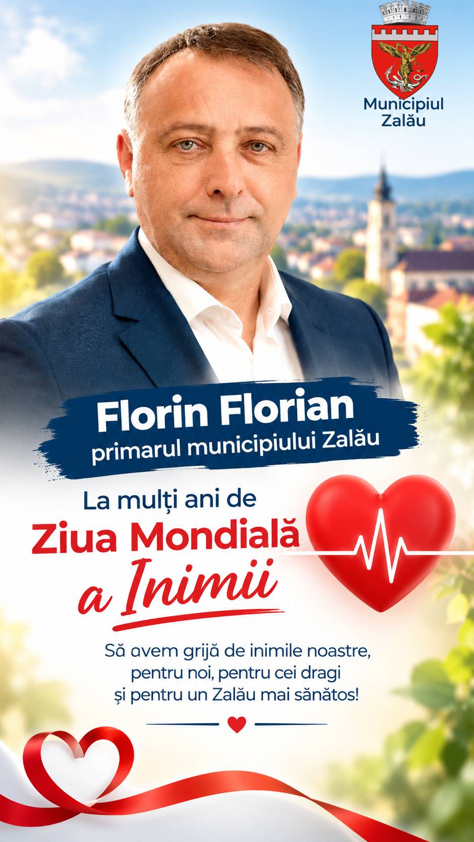 Florin Florian primarul Zalãului: La mulți ani de Ziua Mondialã a Inimii